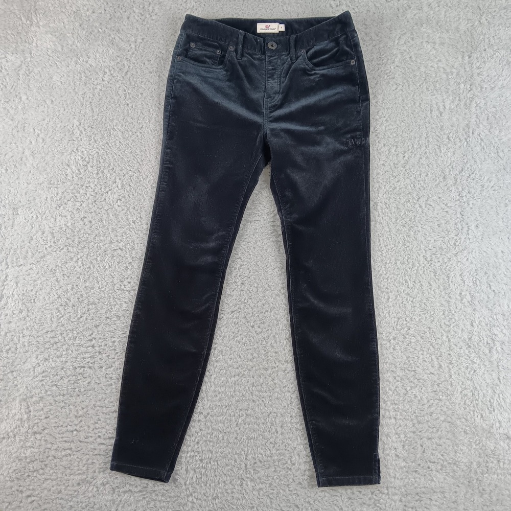 Vineyard Vines Womens Navy Blue Corduroy Skinny Pants‎ High Rise 2P0688 Size 4